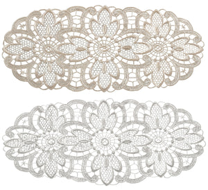Pack of 6 Floral Lace Oval Doilies (Cream)