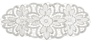 Pack of 6 Floral Lace Oval Doilies (Cream)