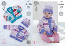 Load image into Gallery viewer, King Cole DK Knitting Pattern Babies Cardigans &amp; Hat (4514)