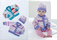 Load image into Gallery viewer, King Cole DK Knitting Pattern Babies Cardigans &amp; Hat (4514)