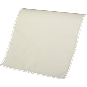 Cotton Arm Caps Chair Back or Settee Back with Lace Style Trim (Cream)
