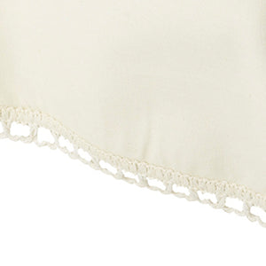 Cotton Arm Caps Chair Back or Settee Back with Lace Style Trim (Cream)