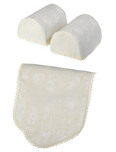 Load image into Gallery viewer, Jacquard Damask Arm Caps &amp; Standard or XL Chair Back Set (Cream)