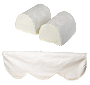 Jacquard Damask Arm Caps & 2 or 3 Seater Settee Backs Set (Cream)
