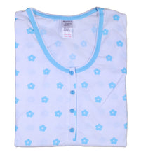 Load image into Gallery viewer, Ladies Flower Nightdress with Polka Dot Trim S - L (Aqua or Red)