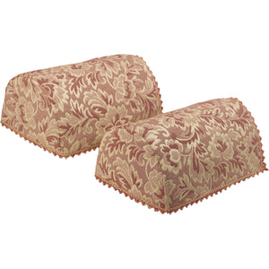 Traditional Floral Jacquard Pair of Arm Caps or Chairback (Various Colours)