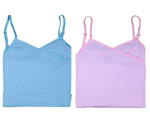 Ladies Combed Cotton Polka Dot Shortie Pyjamas S - XL (Aqua or Pink)