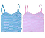 Ladies Combed Cotton Polka Dot Shortie Pyjamas S - XL (Aqua or Pink)