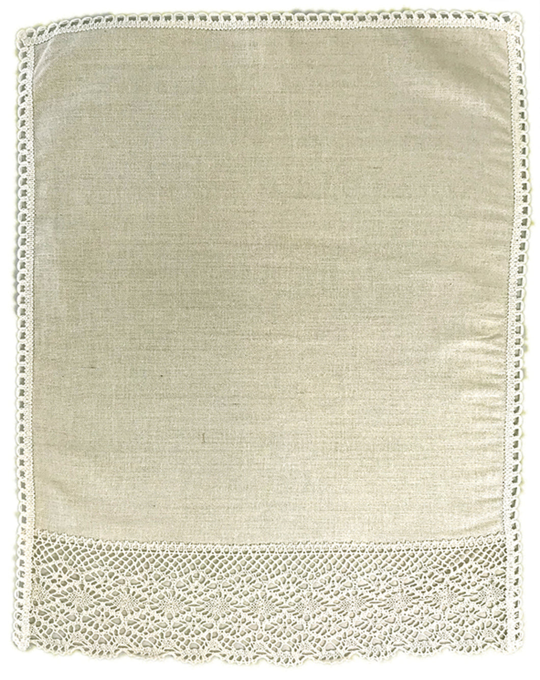 Linen Union Square Arm Caps or Chair Back with Lace Trim