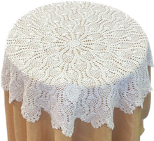 Load image into Gallery viewer, Harris Crochet Tablecloth - 36&quot; Round (Natural or White)