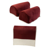 Load image into Gallery viewer, Chenille Arm Caps &amp; Chair Back Set with Lace Trim (7 Colours)