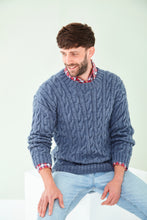 Load image into Gallery viewer, King Cole DK Knitting Pattern - Mens &amp; Boys Cable Sweaters (5940)
