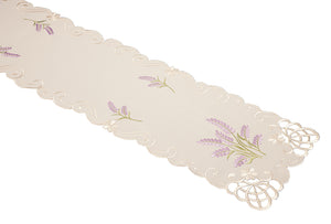 Lavender Spring Floral & Cutwork Table Runner (2 Sizes)