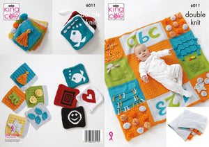 King Cole Double Knitting Pattern - Baby Play Mat & Accessories (6011)