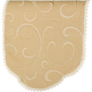 Scroll Design Jumbo Chairback with Lace Trim 24" x 19" (Cream or Gold)