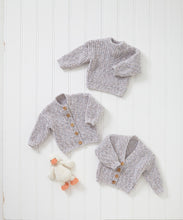 Load image into Gallery viewer, King Cole Double Knitting Pattern – Baby Cardigans &amp; Sweater (6058)