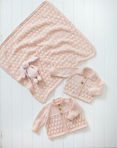 King Cole Chunky Knitting Pattern - Baby Jacket Cardigan & Blanket (6060)