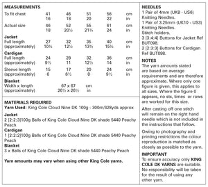 King Cole Chunky Knitting Pattern - Baby Jacket Cardigan & Blanket (6060)