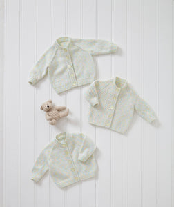King Cole Double Knitting Pattern – Soft Baby Cardigans (6061)