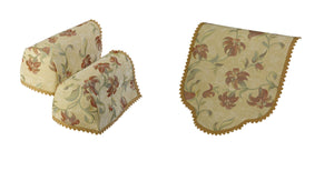 Tropicana Floral Pair of Arm Caps or Chair Back with Lace Trim