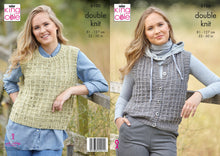 Load image into Gallery viewer, King Cole Double Knitting Pattern - Womens Waistcoat &amp; Button Up Tank Top (6100)