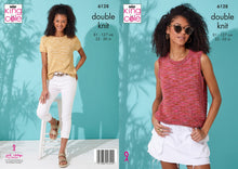 Load image into Gallery viewer, King Cole Double Knitting Pattern - Ladies Short &amp; Sleeveless Tops (6128)