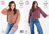 King Cole Knitting Pattern - Ladies Sweaters – 2 Designs 6143