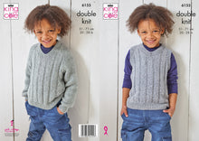 Load image into Gallery viewer, King Cole Knitting Pattern - Kids Sweater &amp; Slipover (6155)