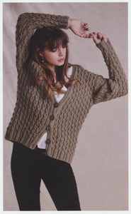 Wendy Aran Knitting Pattern - Unisex Cable Knit Cardigan (6156)