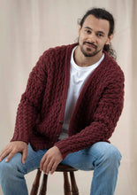 Load image into Gallery viewer, Wendy Aran Knitting Pattern - Unisex Cable Knit Cardigan (6156)