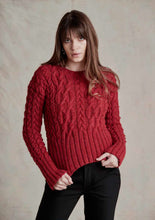 Load image into Gallery viewer, Wendy Aran Knitting Pattern - Ladies Cropped Cable Knit Sweater (6157)