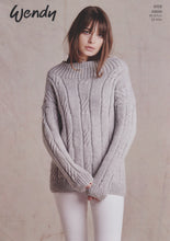 Load image into Gallery viewer, Wendy Aran Knitting Pattern - Ladies Cable Knit Sweater (6158)