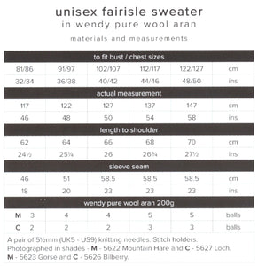 Wendy Aran Knitting Pattern - Unisex Fairisle Sweater (6163)