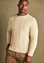 Load image into Gallery viewer, Wendy Aran Knitting Pattern - Mens Cable Knit Sweater (6164)