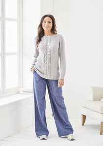 King Cole Double Knit Knitting Pattern – Ladies Cable Sweater 6165
