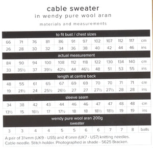 Wendy Aran Knitting Pattern - Mens Cable Knit Sweater (6167)