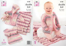 Load image into Gallery viewer, King Cole Double Knitting Pattern – Jacket, Top, Matinee Coat &amp; Blanket (6168)