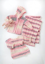 Load image into Gallery viewer, King Cole Double Knitting Pattern – Jacket, Top, Matinee Coat &amp; Blanket (6168)