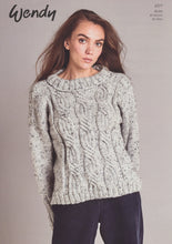 Load image into Gallery viewer, Wendy Aran Knitting Pattern - Ladies Sweater (6177)