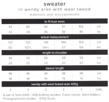 Load image into Gallery viewer, Wendy Aran Knitting Pattern - Ladies Sweater (6177)