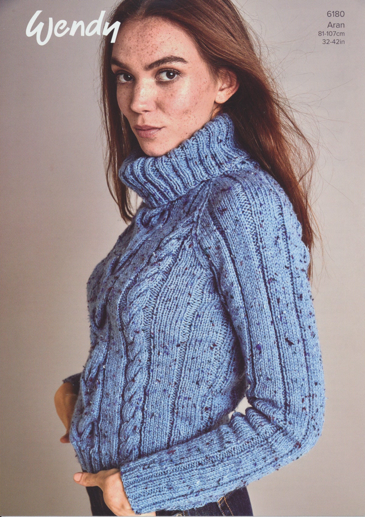 Polo Neck Womens Aran Jumper Knitting Patterns Wendy Aran Knitting