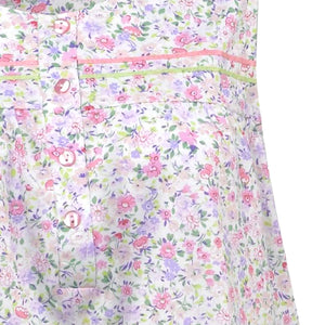 Ladies Jersey Cotton Sleeveless Flower Nightdress S - XL (Blue or Pink)