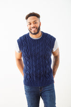 Load image into Gallery viewer, King Cole Aran Knitting Pattern – Men’s Sweater, Slipover &amp; Hat (6190)