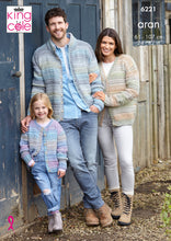 Load image into Gallery viewer, King Cole Aran Knitting Pattern - Family Cable Knit Cardigans (6221)