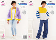 King Cole Knitting Pattern Ladies Sweater & Cardigan 6231