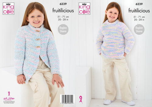 King Cole Knitting Pattern Girls Jacket and Sweater (6239)