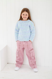 King Cole Knitting Pattern Girls Poncho and Sweater (6240)