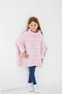 King Cole Knitting Pattern Girls Poncho and Sweater (6240)