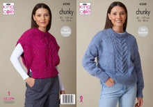 Load image into Gallery viewer, King Cole Knitting Pattern Chunky Knit Cable Slip Over &amp; Sweater (6268)