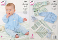 King Cole Knitting Pattern Babies Jacket, Cardigan & Blanket (6288)